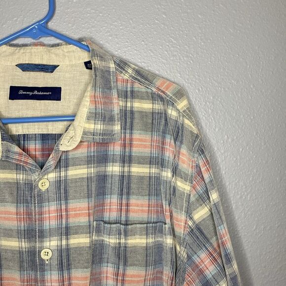 Tommy Bahama Pastel Pink Blue Soft Button Up Collared Shirt Size XXL - Picture 4 of 12